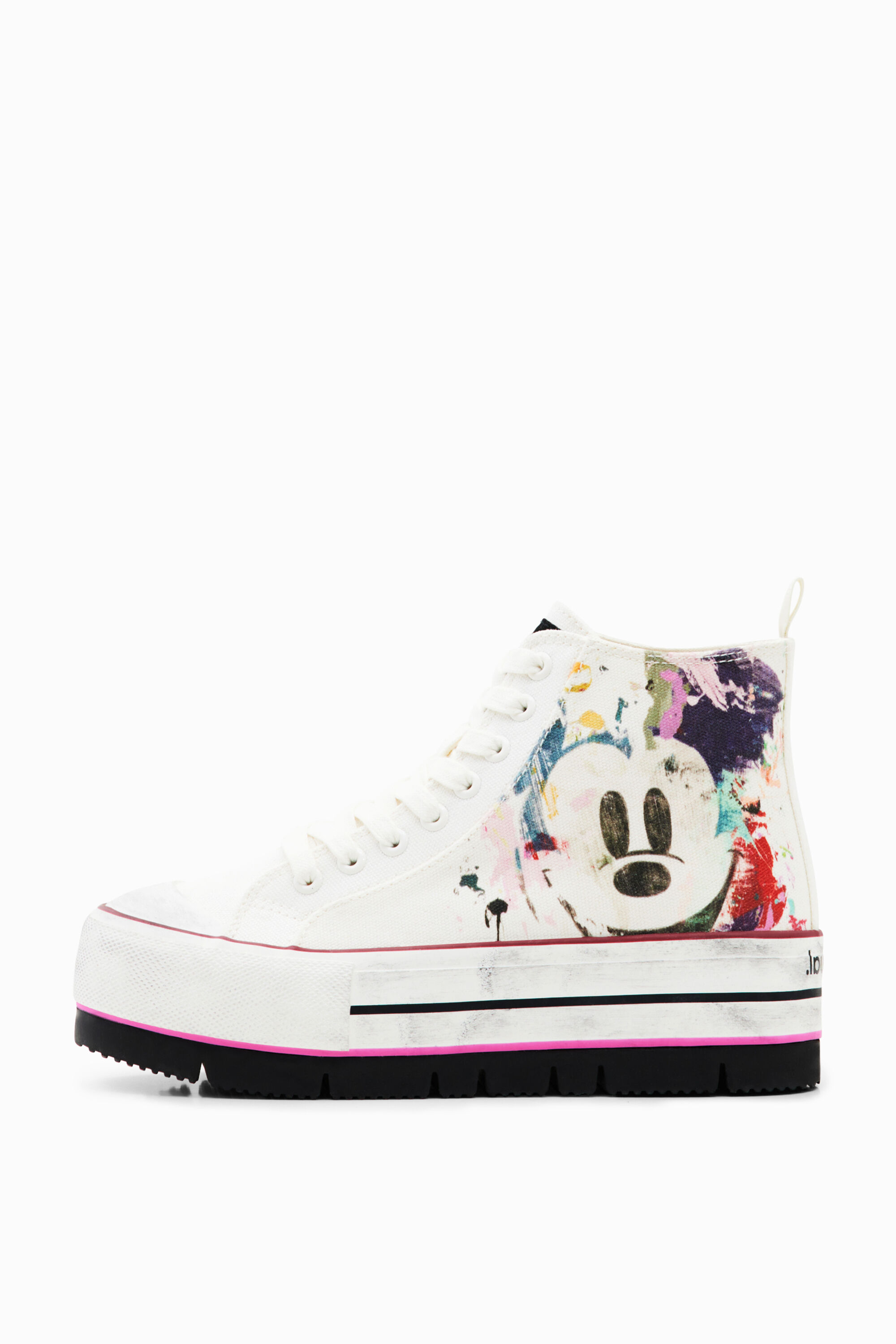 Desigual Damen Sneaker - Weiße Plateau-Schuhe mit Mickey-Motiv 23SSKA461000 GR. 41