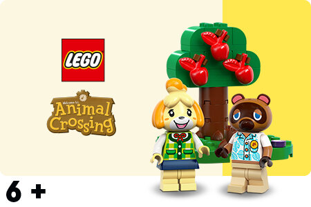 LEGO Animal Crossing – Figuren von Melinda und Tom Nook mit Apfelbaum aus den Sets 77049 & 77050